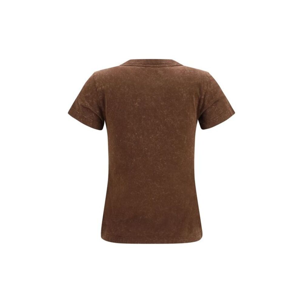 Ganni Brown Cotton Women's T-Shirt - Picture 2 of 3